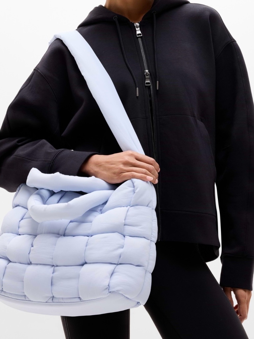 NWT Athleta Woven Square Puff Tote